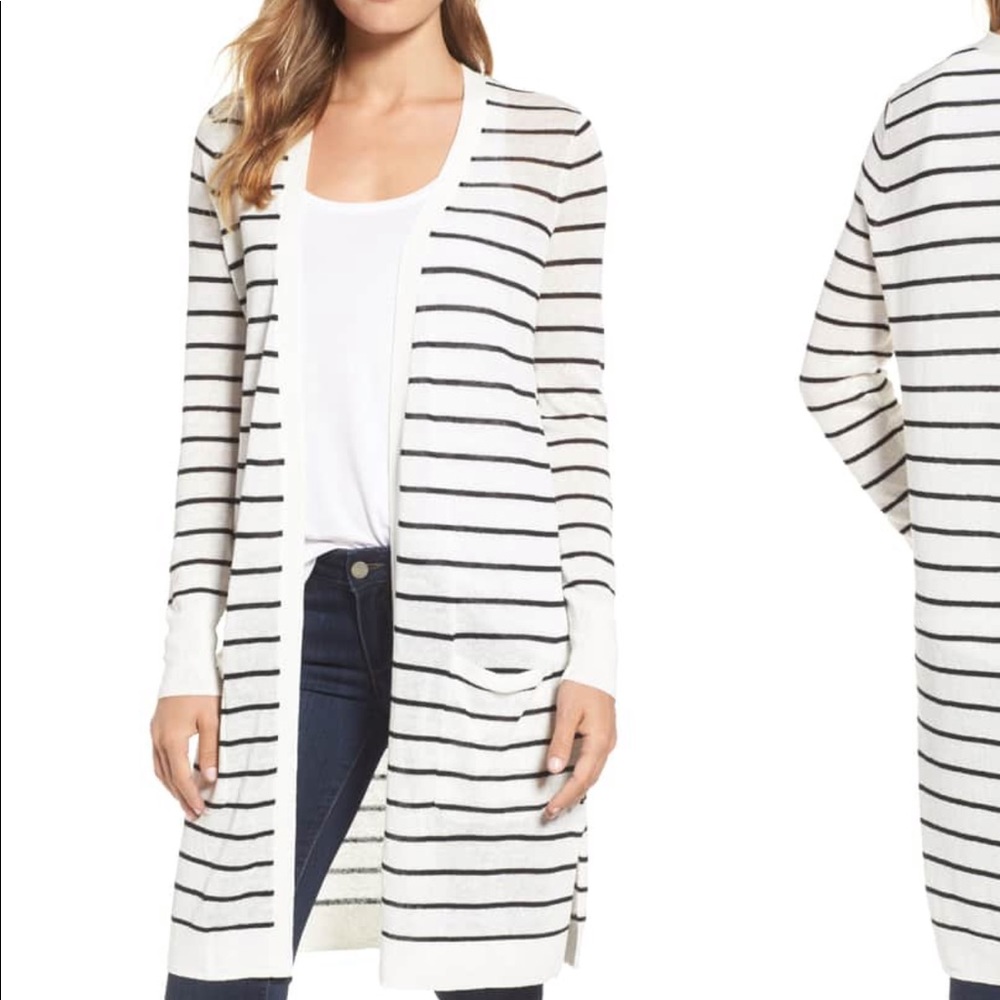 Halogen Long Linen Cardigan